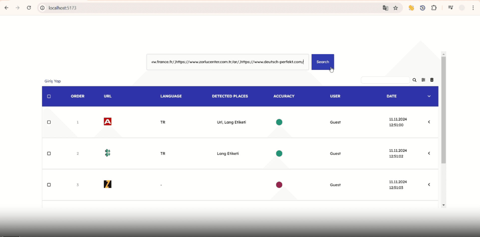 Language detection Chrome extension preview